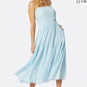 Joie Lesse Midi Cotton Dress in Blue